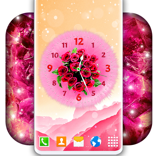 Analog Clock Themes 🌺 Girly 4K Live Wallpaper icon