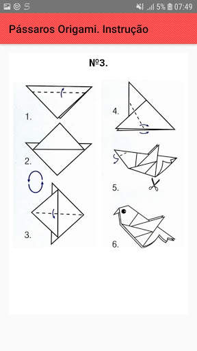 Pássaros de origami. Esquemas, instruções screenshot 4