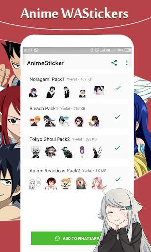 Anime Stickers : WAStickers For Whatsapp screenshot 1