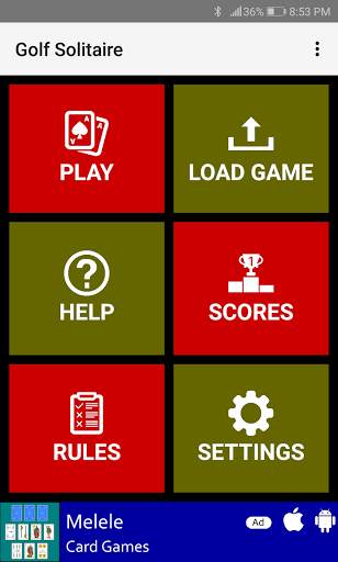 Golf Solitaire screenshot 1