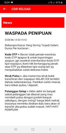 CDR RELOAD - Payment Pulsa, Data & Game ONLINE screenshot 4