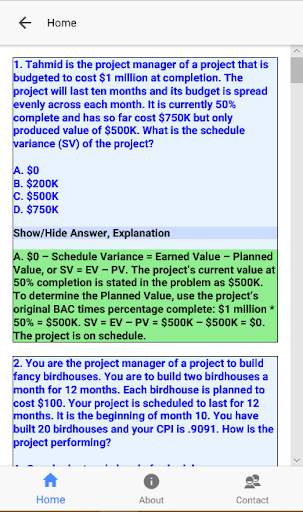 PMP Mock Exam 100 Questions Free (6th Edition) screenshot 5
