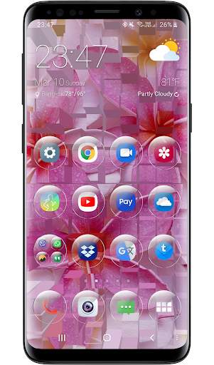 Launcher Theme - Glass Round Transparent Icons screenshot 1