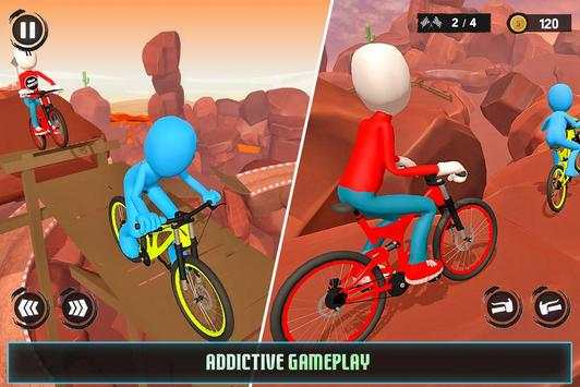 Uphill Stickman BMX Bicycle Stunts screenshot 12