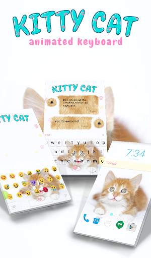 Kitty Cat Animated Keyboard   Live Wallpaper स्क्रीनशॉट 1