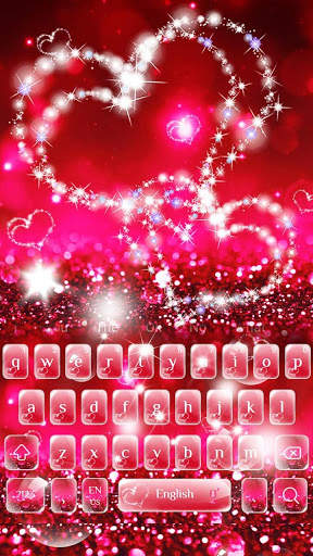 Glitter Love Sparkle Keyboard Theme screenshot 1