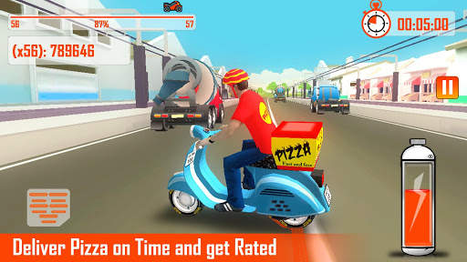 Pizza Delivery Bike Rider - 3D Racing screenshot 2
