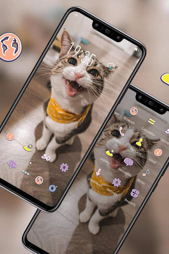 Cute Cat With Open Mouth Theme screenshot 2