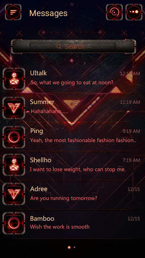 GO SMS PRO RED FORGE THEME screenshot 2