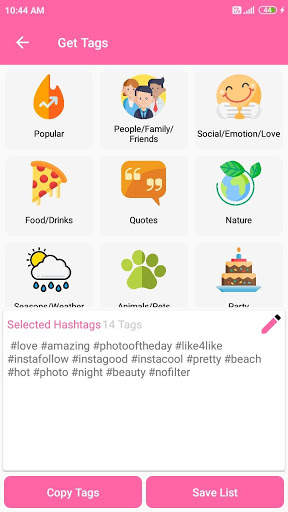 Hashtags for Likes, Followers 2021 screenshot 2