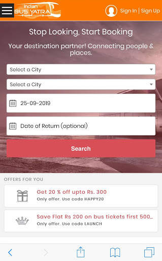 Indian Bus Yatra - Online Bus Ticket Booking screenshot 1
