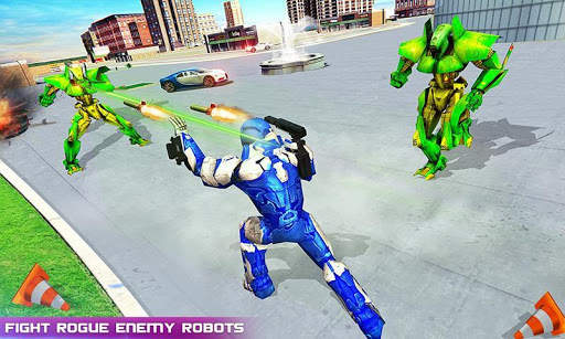 Flying Police Car Robot Hero: Robot Games screenshot 2