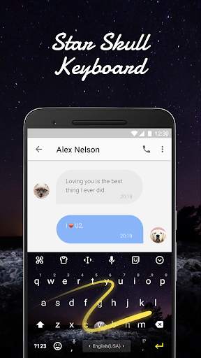 Star Skull  Emoji Keyboard Theme for Whatsapp screenshot 4