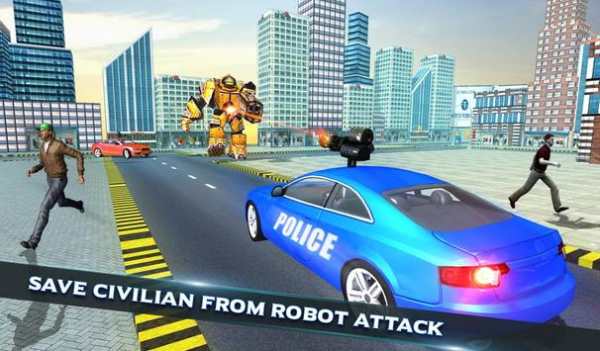 US Police Car Robot Wild Horse Transformation Game screenshot 5