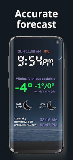 Weather Night Dock with clock screenshot 2