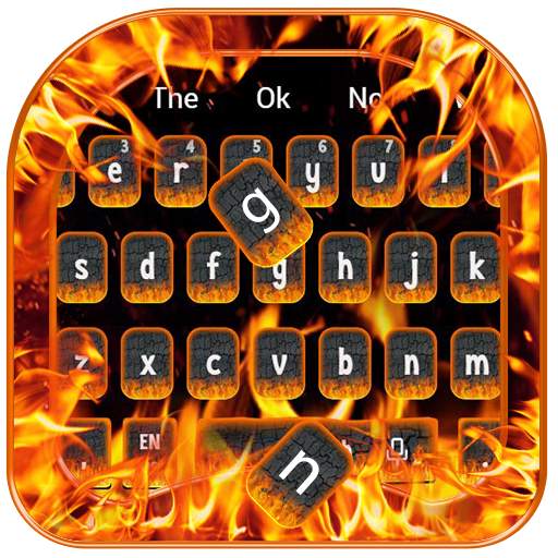 Burning Fire Keyboard Theme 10001004