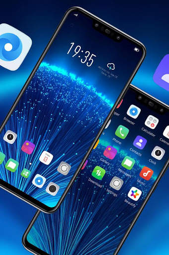 Theme For Black Blue Tech Shiny Light Launcher screenshot 2