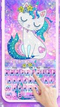 Pink Glitter Unicorn Cat Keyboard screenshot 2