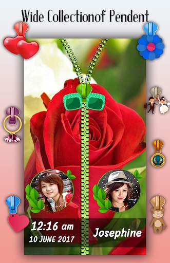 Red Rose Zipper Lock Screen screenshot 5