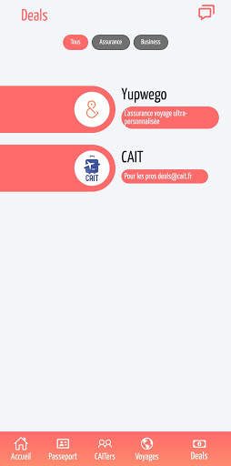 CAIT Réseau social voyageurs screenshot 8
