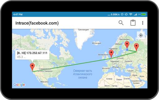 Intrace: Visual traceroute screenshot 4