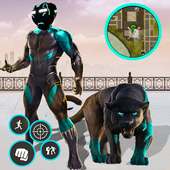 Black panther Stickman Rope Hero Gang Star Crime. icon