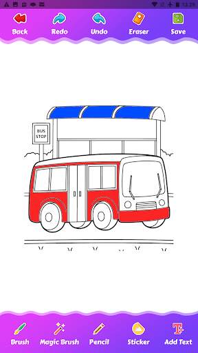 Cartoon bus coloring game screenshot 2