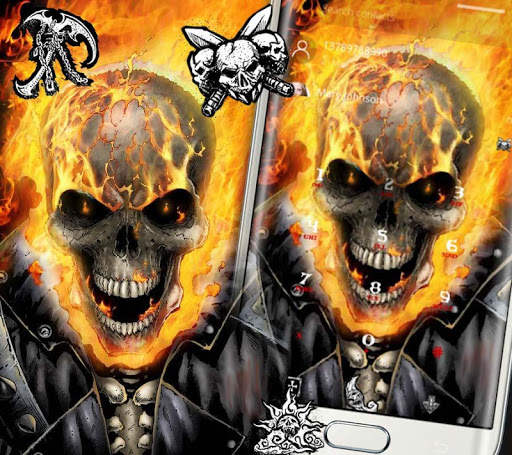 Yellow Fire Skull Theme screenshot 3