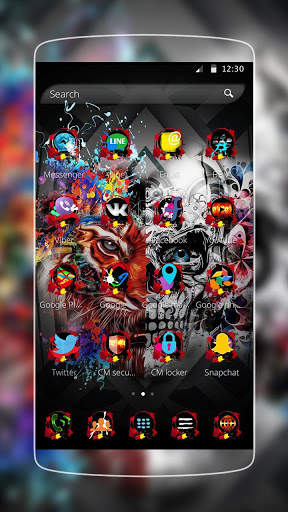 Graffiti Gothic Tiger Skull Theme screenshot 2