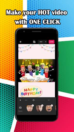 Funny Birthday Video Maker - Add face to video screenshot 1