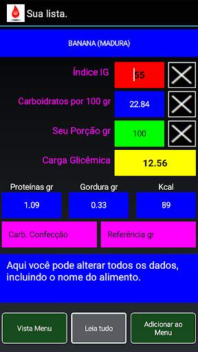 Índice e carga glicêmica Lite screenshot 5