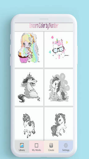 Unicorn - Color by Number,pixel art coloring game screenshot 6