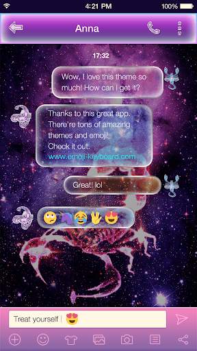 Scorpio Emoji Keyboard Theme स्क्रीनशॉट 2