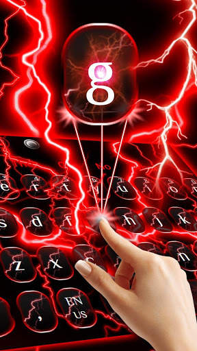 Red Thunder Lightning Keyboard Theme screenshot 2
