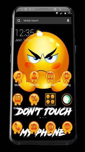 Don't Touch My Phone Emoji APUS Launcher Theme screenshot 1