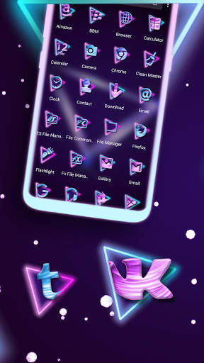 Neon Triangle Launcher Theme screenshot 2