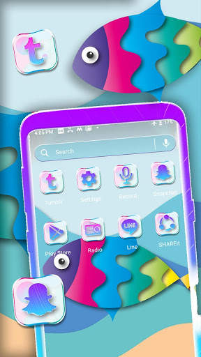 Cartoon Fish Launcher Theme screenshot 4