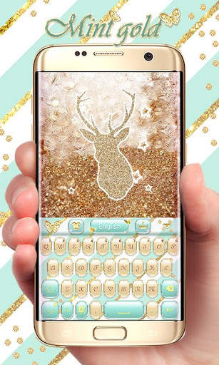 Mint Gold GO Keyboard Theme screenshot 1