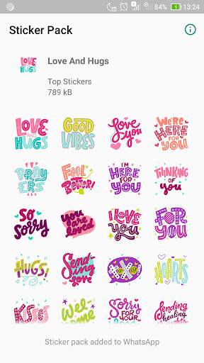 Love And Hugs Sticker WAStickerApps 1 تصوير الشاشة