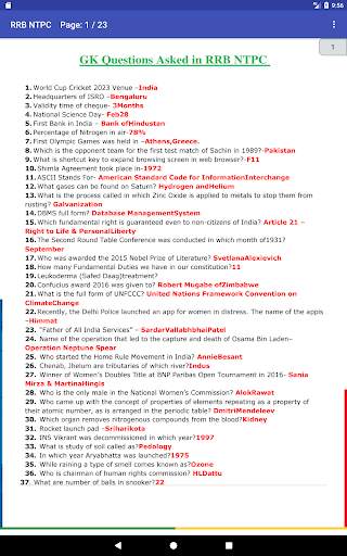 RRB NTPC 2020 1000 One liner Question and Answers screenshot 1