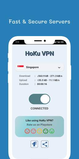 HoKu VPN : Fast, Free and Secure screenshot 1