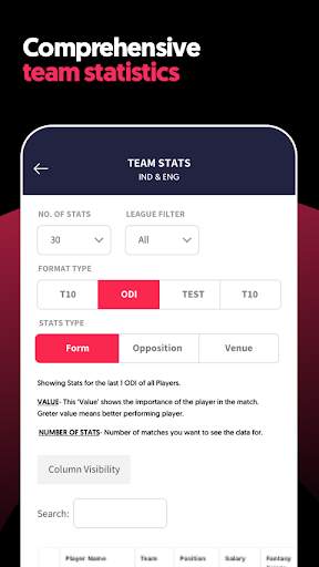 Perfect Lineup - Fantasy Cricket Team Prediction screenshot 6