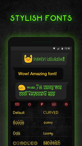 Neon Skull Keyboard Theme screenshot 3