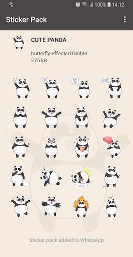 Cute Panda Stickers - WAStickerApps for WhatsApp screenshot 4