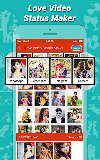 Love Video Status Maker & Video Maker With Music screenshot 1
