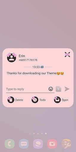 SMS Theme Ribbon Pink messages screenshot 7