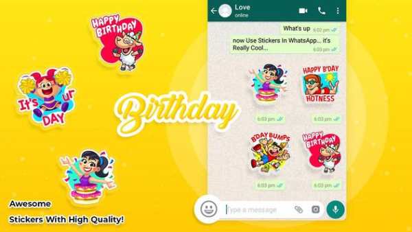 Birthday stickers for whatsapp screenshot 1