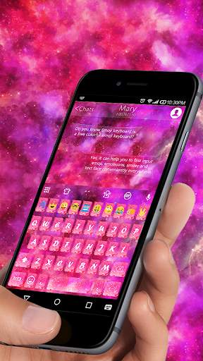 Pink Galaxy -KK Emoji Keyboard screenshot 1