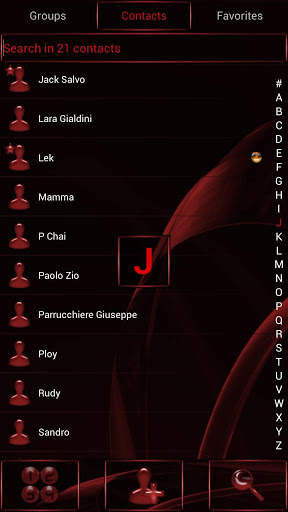 Dialer MetalGate Red Theme 5 تصوير الشاشة