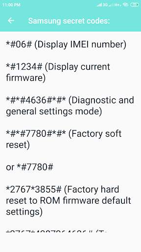 All Mobile Secret Codes скриншот 3